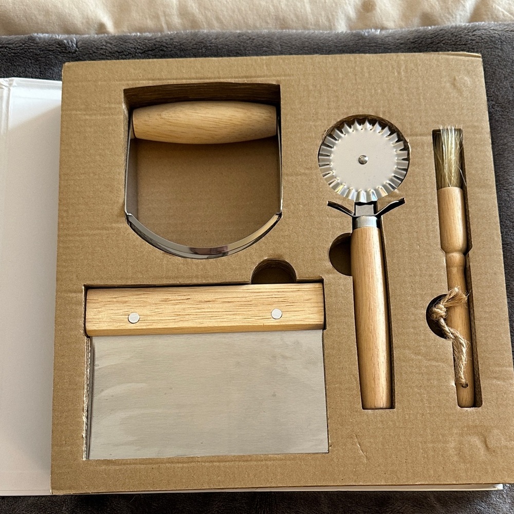 Stainless Steel and Wood Baking Tool Set